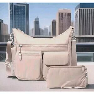 New! Baggallini Modern Everywhere Bag Moonrock Puff Crossbody 13x10x4 $140